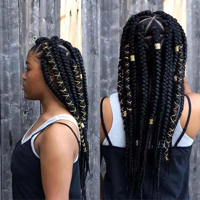 Accessorized Jumbo Knotless Braids