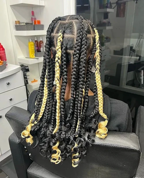 Black & Blonde Coi Leray braids