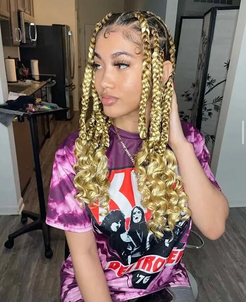 Blonde Coi Leray braids