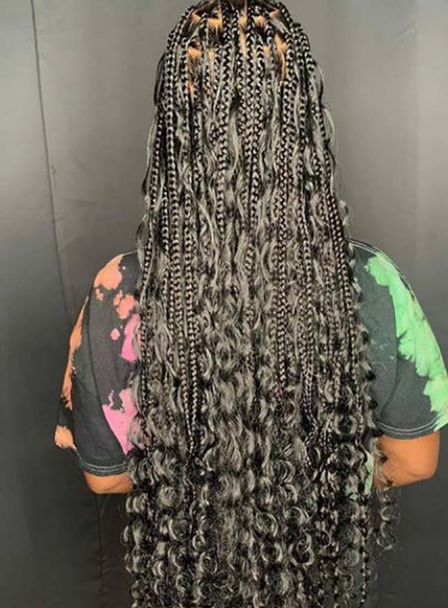 Bohemian Goddess Knotless Braids 