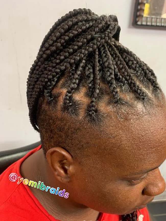 Braided Mohawk Jumbo Knotless Braids