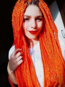 Bright Orange Tribal Braids