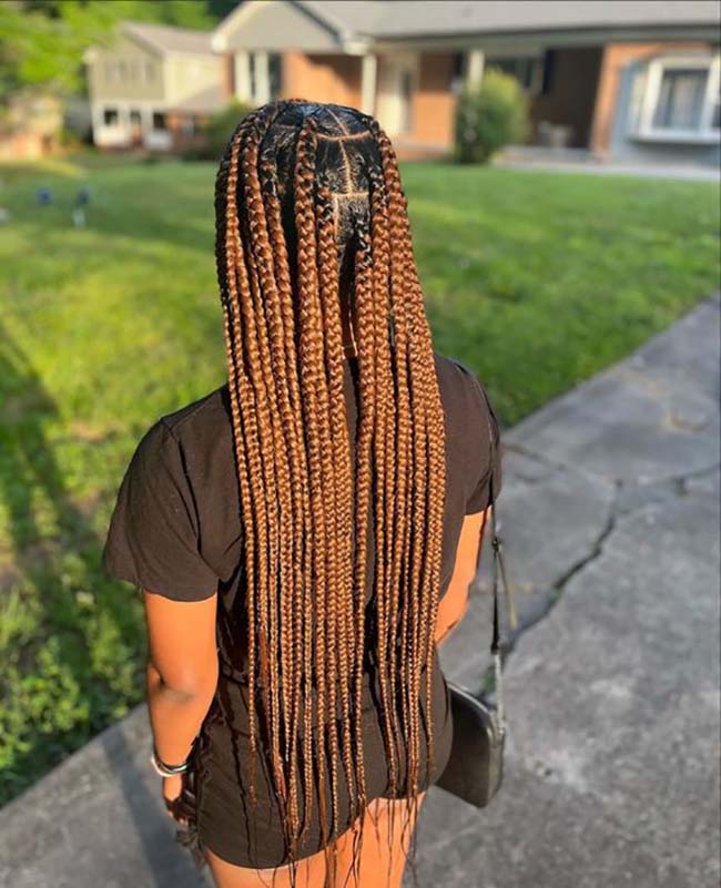 Brown Jumbo Knotless Braids