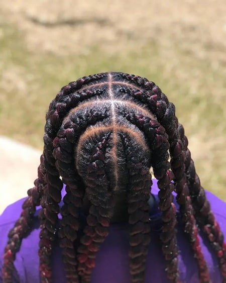 Burgundy Pop Smoke Braids