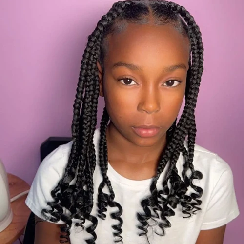 Coi Leray Braids with 1B Kanekalon hair