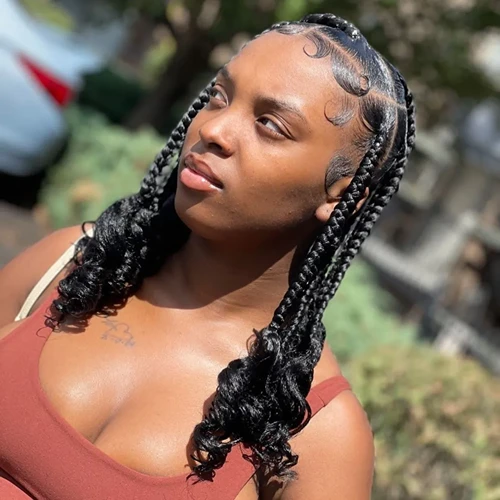 Coi Leray Braids with styled edges