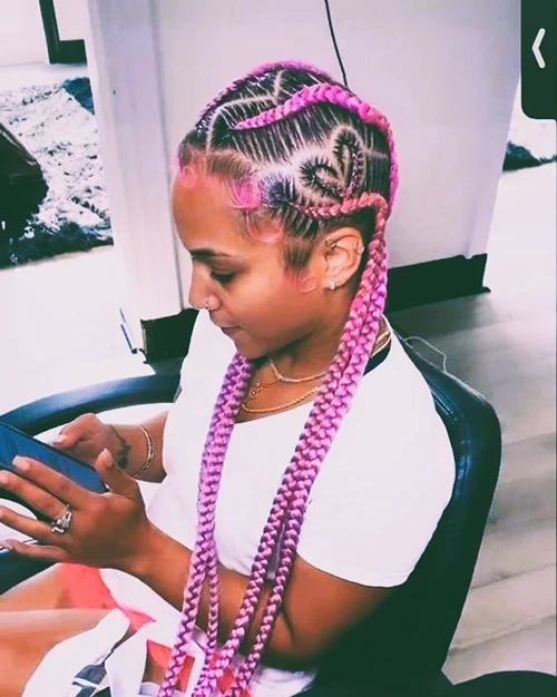 Cornrows Pink Coi Leray Braids 