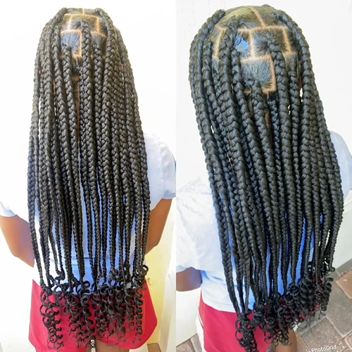 Extra long Coi Leray Braids with perm rod spiral ends