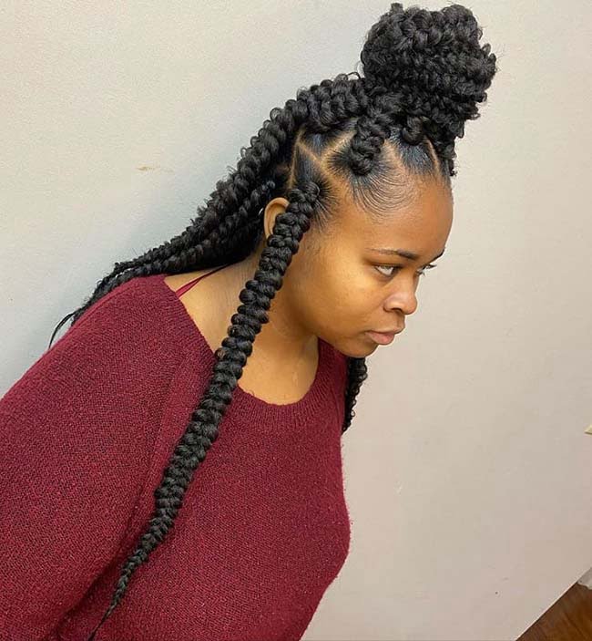 Half Up, Half Down Jumbo Knotless Braids