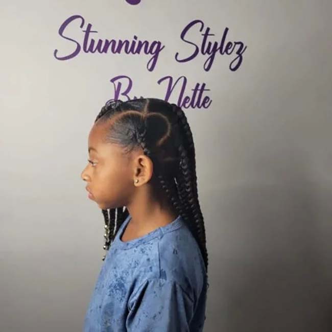 Heart Style Jumbo Knotless Braids