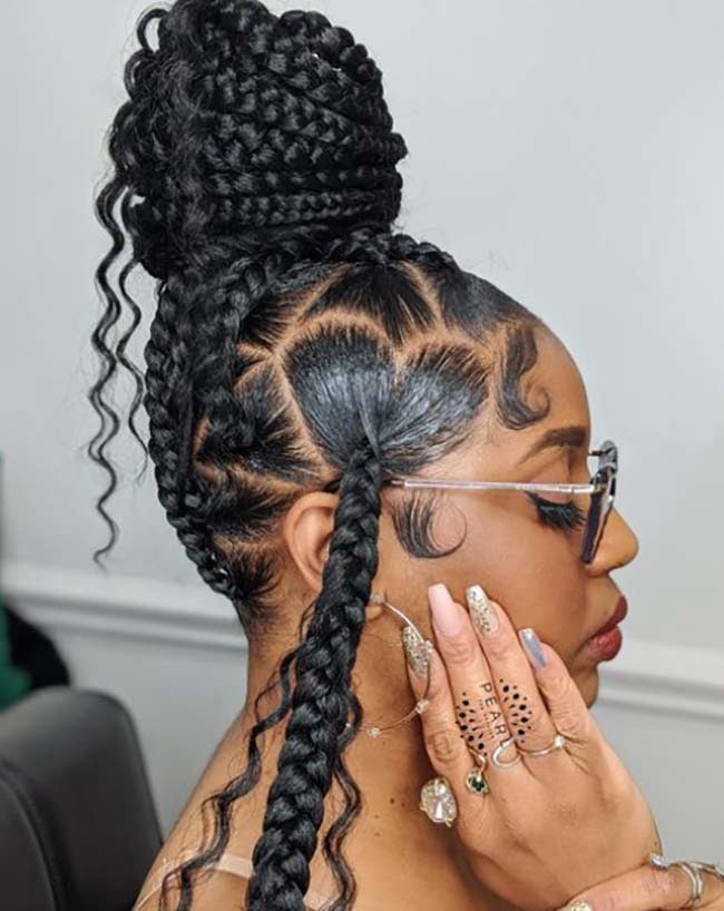 Jumbo Knotless Braids With Heart