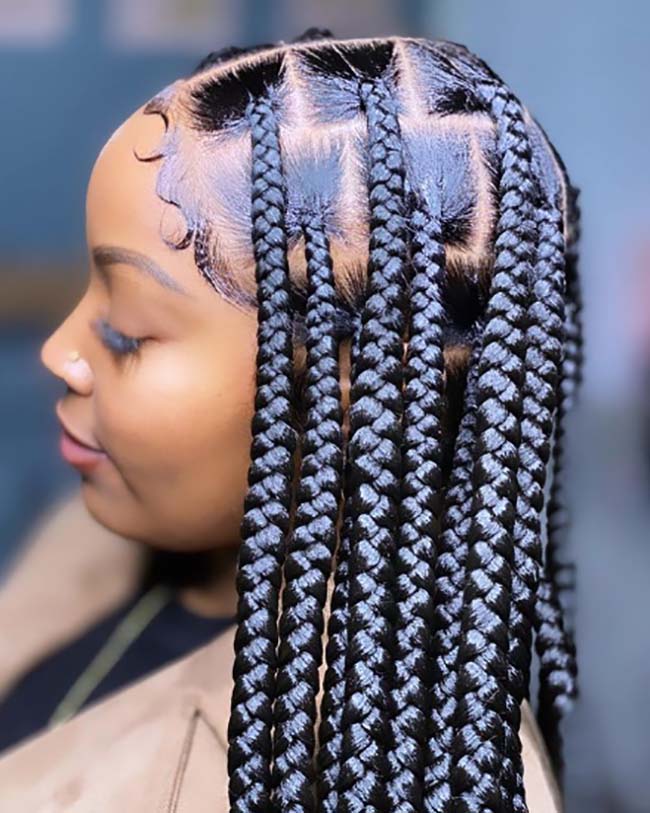 Large Jumbo Knotless Braids 