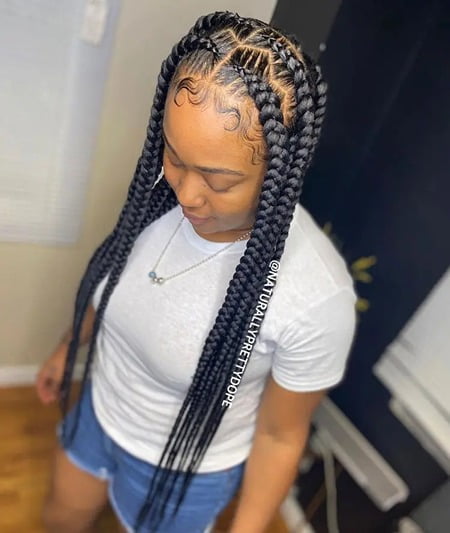 Large Knotless Pop Smoke Braids Hairstyle