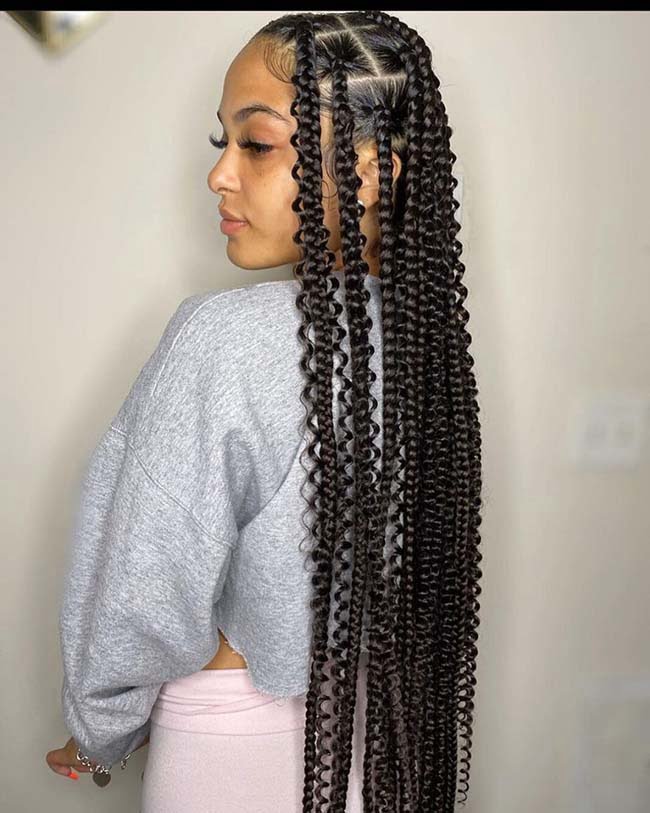 Long Boho Jumbo Knotless Braids