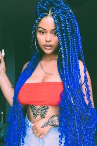 Long & Bold Blue Tribal Braids