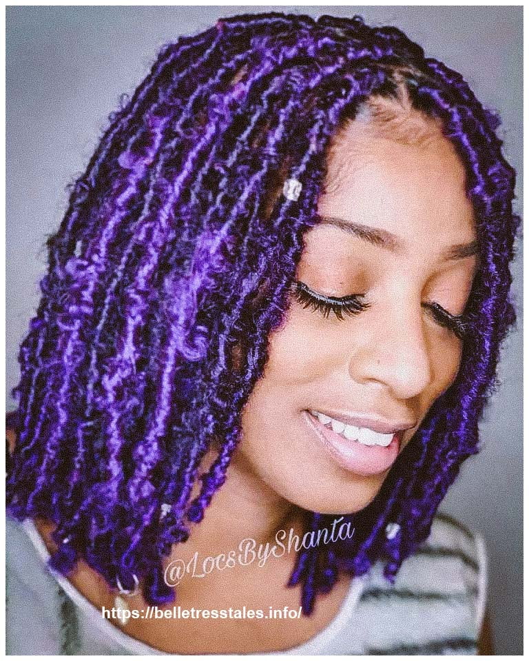 Medium Size Parting Shoulder Length Boho Locs 