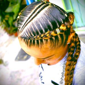 Multicolor Two Braided Cornrows