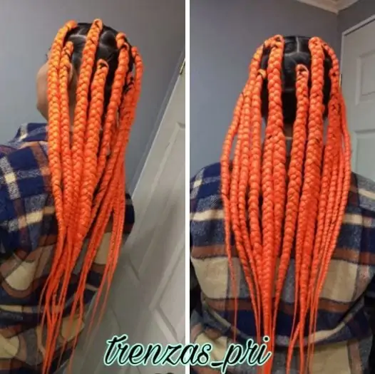 Orange Jumbo Knotless Braids