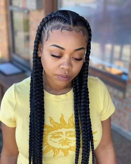 Pop Smoke Braids With A Braided Ponytail