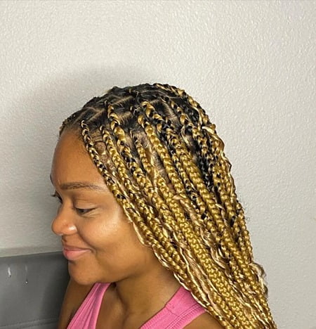 Pop Smoke Braids With Side Swept Bangs