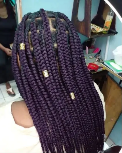 Purple Jumbo Knotless Braids