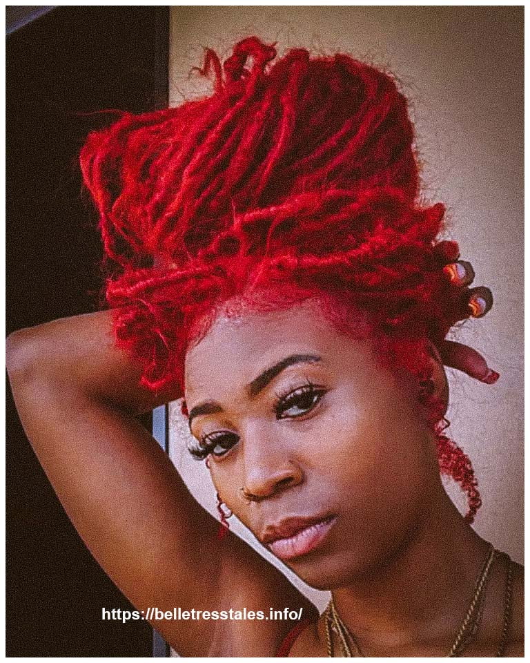 Red Boho Locs with Buns