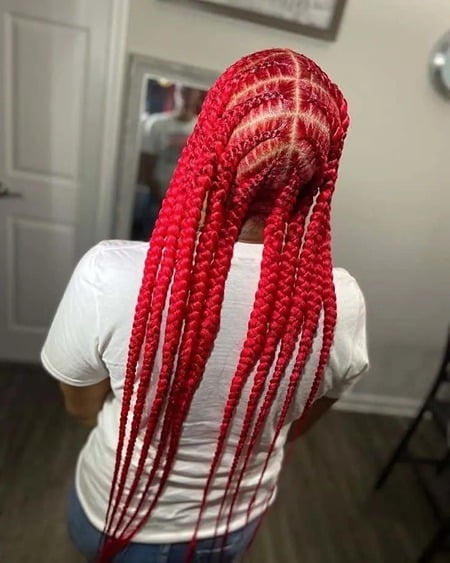 Red Pop Smoke Braids