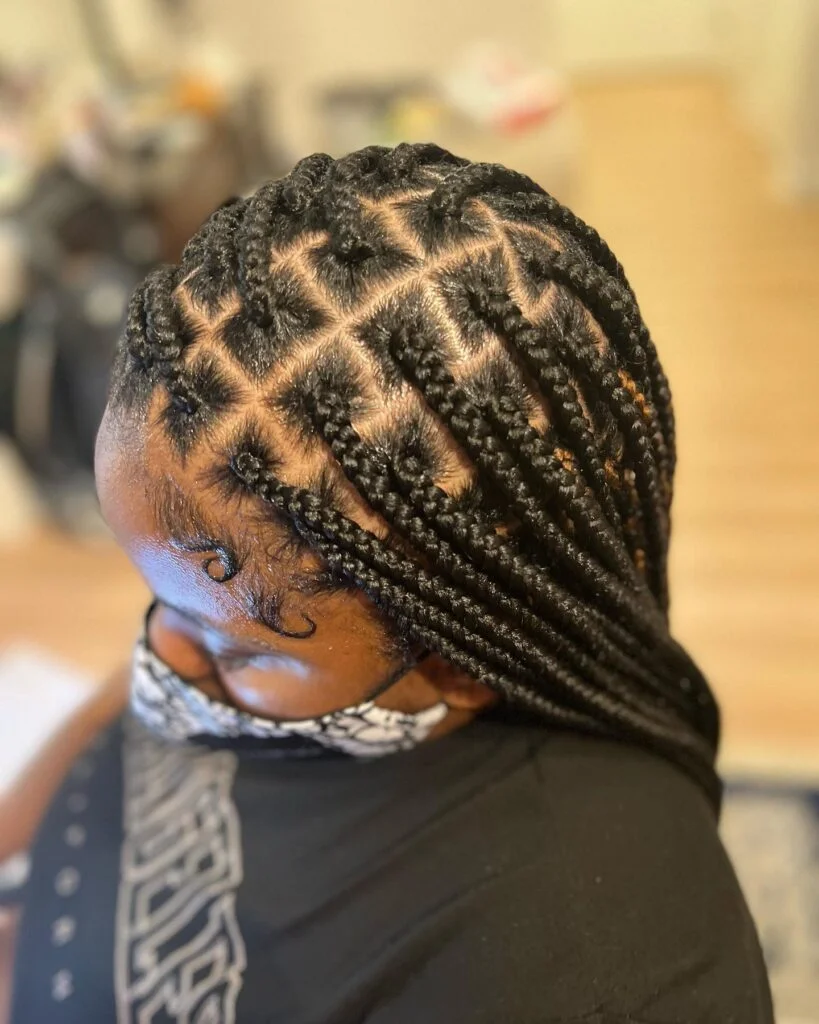 Square Parted Jumbo Knotless Braids