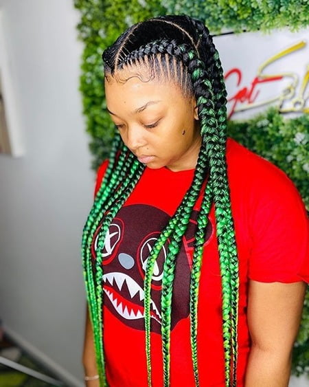 Statement Green Pop Smoke Braids