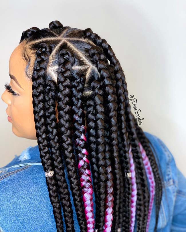 TRIANGLE JUMBO BOX BRAIDS