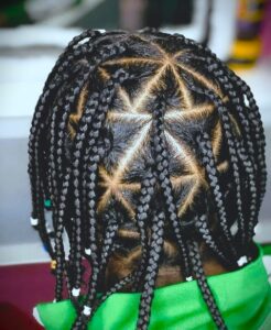 Triangular Parted Box Braids