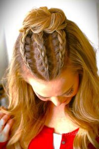 Tribal Braids with Half-Up Ponytail