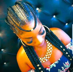 Tribal Braids with a Trendy Forehead