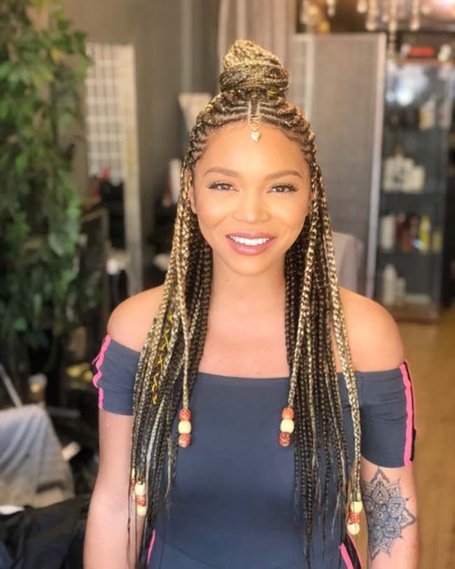 Two tone Tribal Goddess Knotless Braids