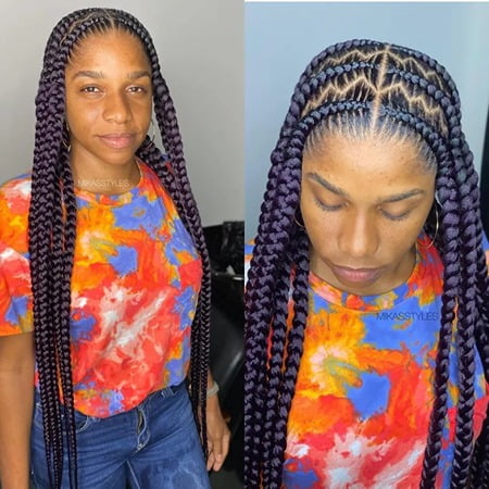 Zig Zag Purple Pop Smoke Cornrows