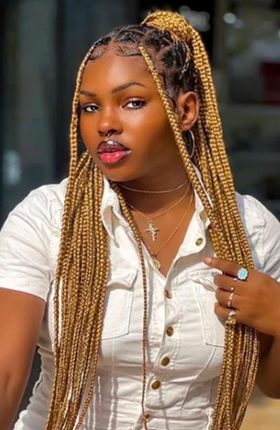 27 blonde knotless braids