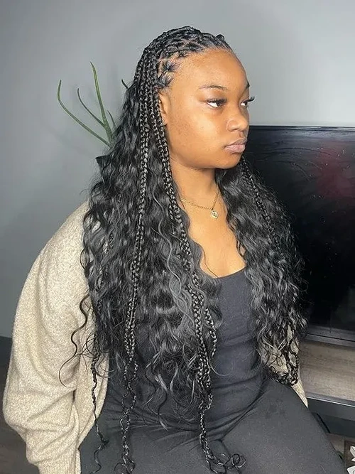 CRISS CROSS BRAIDS WITH WEAVES