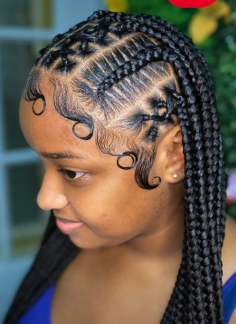 Criss cross knotless braids