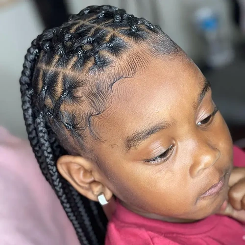 Crisscross Knotless Braids For Kiddies