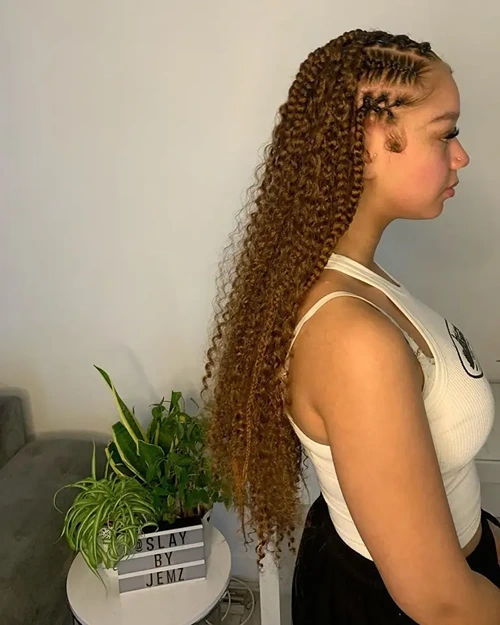 Freestyle Crisscross With Medium Knotless Goddess Braids