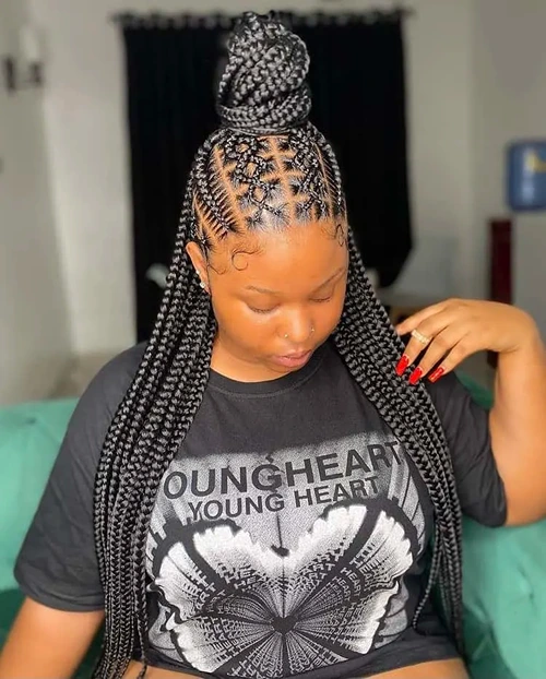 Half Stitch Half Criss Cross Knotless Braids