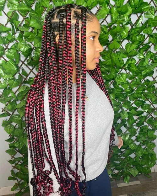 Red Braids For Teenagers