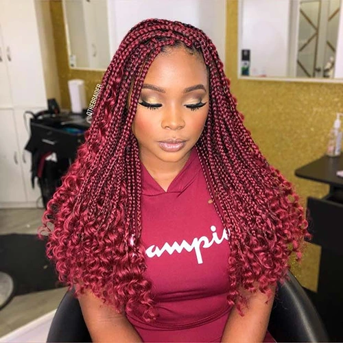 Red Goddess Box Braids