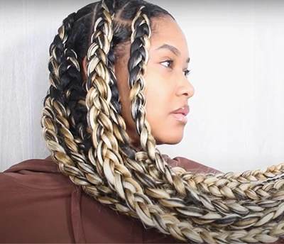 jumbo blonde knotless braids