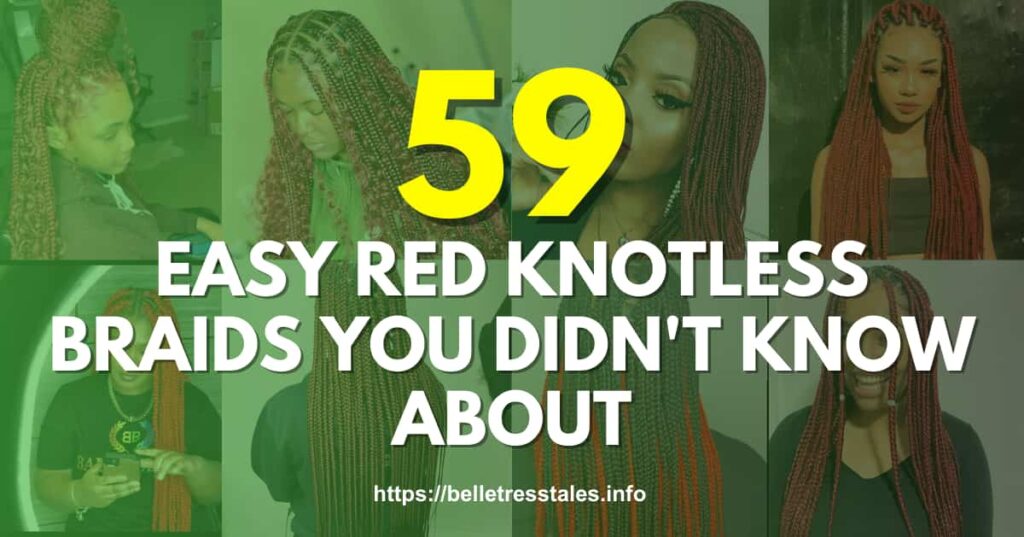 red knotless braids