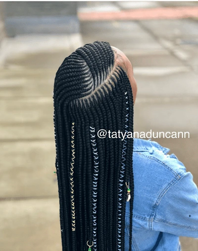 3 Layered Side Part Lemonade Braids