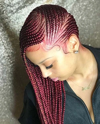 Burgundy Lemonade Tribal Braids