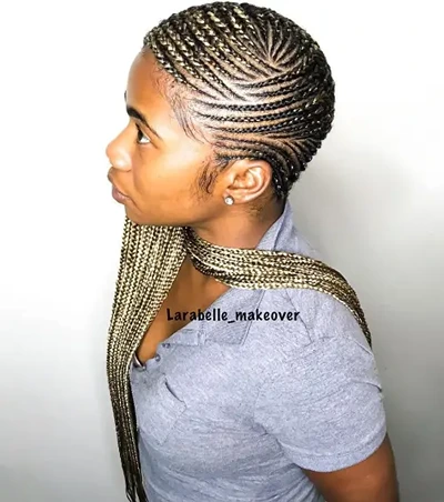 Geometric Blonde Cornrows