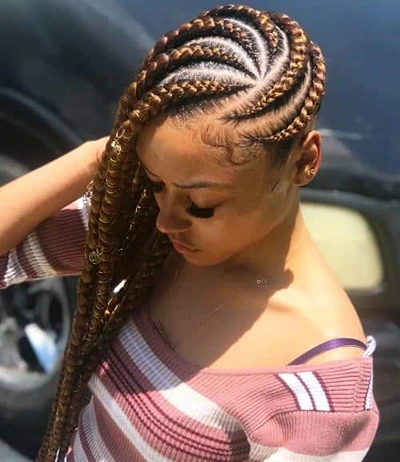 Golden Swirl Lemonade Tribal Braids