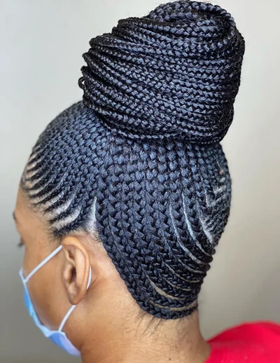 Lemonade Braids in a Big Bun